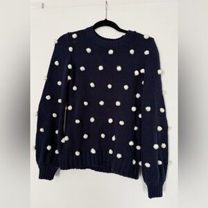 🩵 4 for $25 Forever 21 Navy Sweater with White Pom Poms